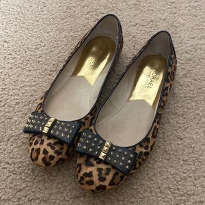 Michael Kors leopard print / calf hair flats